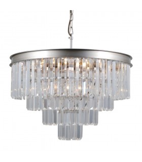 Hanging Pendant Silver 8 Light  with Crystal Glass Shade, E14 - 2