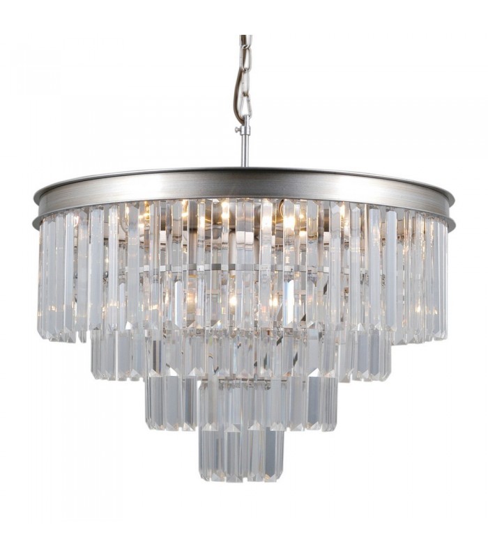 Hanging Pendant Silver 8 Light  with Crystal Glass Shade, E14 - 2