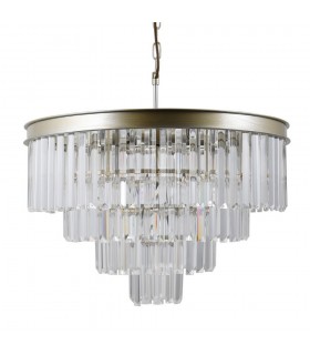 Hanging Pendant Golden Champagne 8 Light  with Crystal Glass Shade, E14 - 1