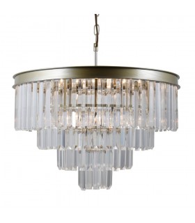 Hanging Pendant Golden Champagne 8 Light  with Crystal Glass Shade, E14 - 2