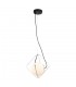 Modern Hanging Pendant Chrome, Black 1 Light  with White Shade, E27 Dimmable - 2