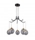 Industrial And Retro Hanging Pendant Black Matt, Gold 5 Light  with Clear Shade, E14 - 1