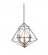 Industrial And Retro Hanging Pendant Black, Gold 3 Light  with Black Shade, E14 Dimmable - 1