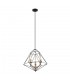 Industrial And Retro Hanging Pendant Black, Gold 3 Light  with Black Shade, E14 Dimmable - 2