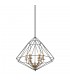 Industrial And Retro Hanging Pendant Black, Gold 6 Light  with Black Shade, E14 Dimmable - 1