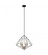 Industrial And Retro Hanging Pendant Black, Gold 6 Light  with Black Shade, E14 Dimmable - 2