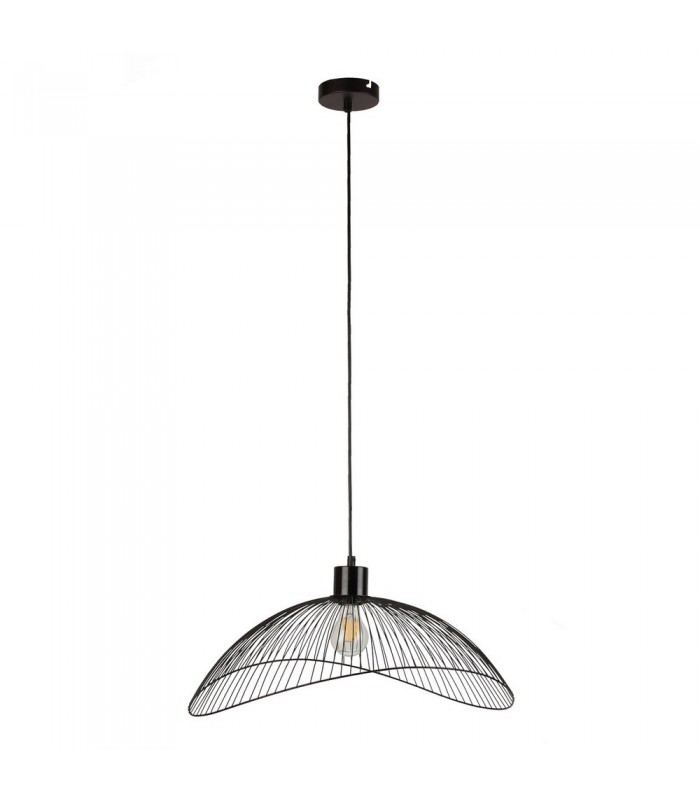 Modern Hanging Pendant Black Matt 1 Light , E27 - 2