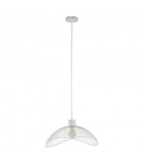 Modern Hanging Pendant Black Matt 1 Light  with White Matt Shade, E27 - 2
