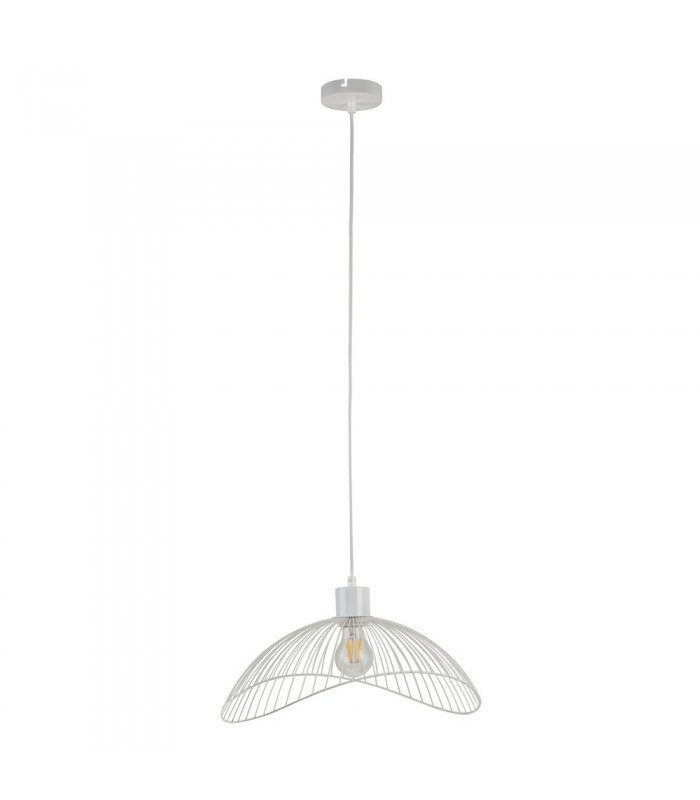 Modern Hanging Pendant Black Matt 1 Light  with White Matt Shade, E27 - 2