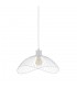 Modern Hanging Pendant Black Matt 1 Light  with White Matt Shade, E27 - 1