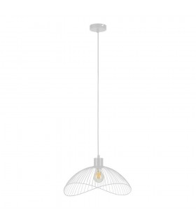 Modern Hanging Pendant Black Matt 1 Light  with White Matt Shade, E27 - 2