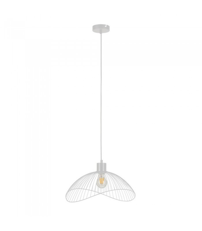 Modern Hanging Pendant Black Matt 1 Light  with White Matt Shade, E27 - 2