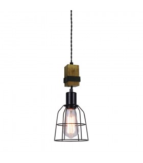 Industrial And Retro Hanging Pendant Black 1 Light , E27 - 1