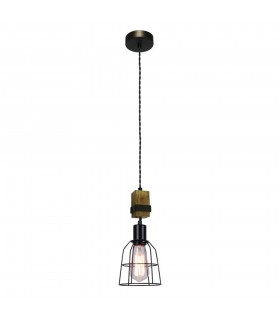 Industrial And Retro Hanging Pendant Black 1 Light , E27 - 2