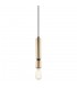 Modern Hanging Pendant Black 1 Light  with Brass Shade, E27 Dimmable - 1