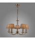 Classic Hanging Pendant Antique Bronze 5 Light  with Grey Shade, E14 - 3