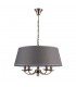 Classic Hanging Pendant Antique Bronze 5 Light  with Grey Shade, E14 - 1