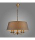 Classic Hanging Pendant Antique Bronze 5 Light  with Grey Shade, E14 - 2
