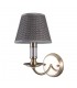 Classic Wall Lamp Antique Bronze 1 Light  with Grey Shade, E14 - 1