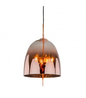 Modern Hanging Pendant Copper 3 Light  with Glass Shade, E14 - 1