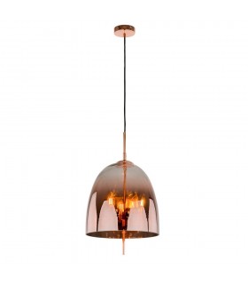 Modern Hanging Pendant Copper 3 Light  with Glass Shade, E14 - 2