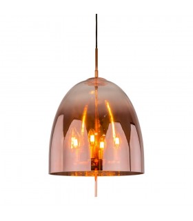 Modern Hanging Pendant Copper 4 Light  with Glass Shade, E14 - 1