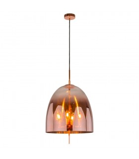 Modern Hanging Pendant Copper 4 Light  with Glass Shade, E14 - 2