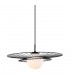 Modern Hanging Pendant Black 1 Light  with White Shade, E27 - 1