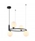 Modern Hanging Pendant Black 4 Light  with White Shade, G9 - 1