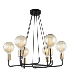 Modern Hanging Pendant Bronze, Black 6 Light , E27 - 1