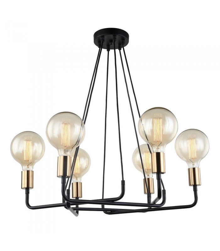 Modern Hanging Pendant Bronze, Black 6 Light , E27 - 1