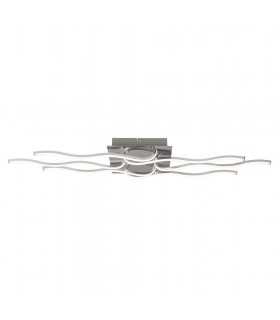 Modern LED Ceiling Lamp Chrome, Warm White 3000K 2700lm - 1
