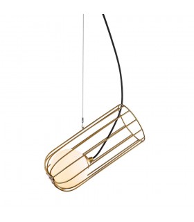 Modern Hanging Pendant Golden 1 Light  with Gold, White Shade, G9 - 1