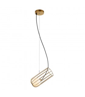 Modern Hanging Pendant Golden 1 Light  with Gold, White Shade, G9 - 2