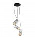 Modern Hanging Pendant Black 3 Light  with Black, White Shade, G9 - 1