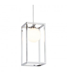 Industrial And Retro Hanging Pendant Chrome 1 Light  with Glass Shade, G9 - 1