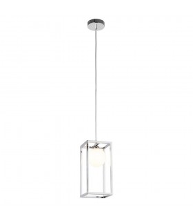 Industrial And Retro Hanging Pendant Chrome 1 Light  with Glass Shade, G9 - 2