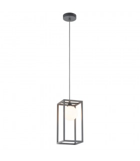 Industrial And Retro Hanging Pendant Grey 1 Light  with Glass Shade, G9 - 2