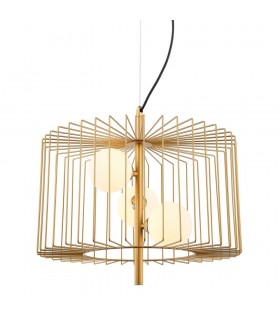 Modern Hanging Pendant Golden 3 Light  with Gold, White Shade, G9 - 1