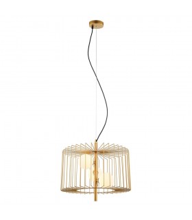 Modern Hanging Pendant Golden 3 Light  with Gold, White Shade, G9 - 2