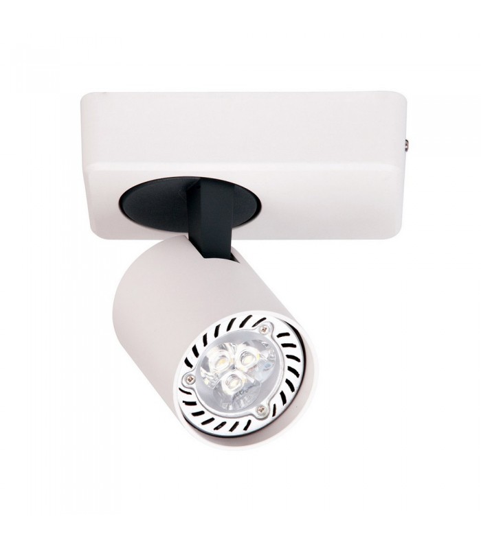 Modern Spotlights White, Black 1 Light  with Aluminum, White Shade, GU10 - 1