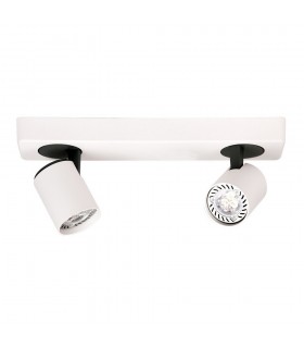 Modern Spotlights White, Black 2 Light  with Aluminum, White Shade, GU10 - 1