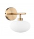 Modern Wall Lamp Brass 1 Light  with White Shade, G9 - 1