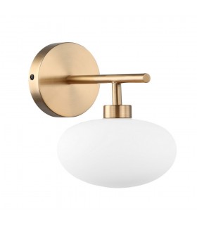 Modern Wall Lamp Brass 1 Light  with White Shade, G9 - 1