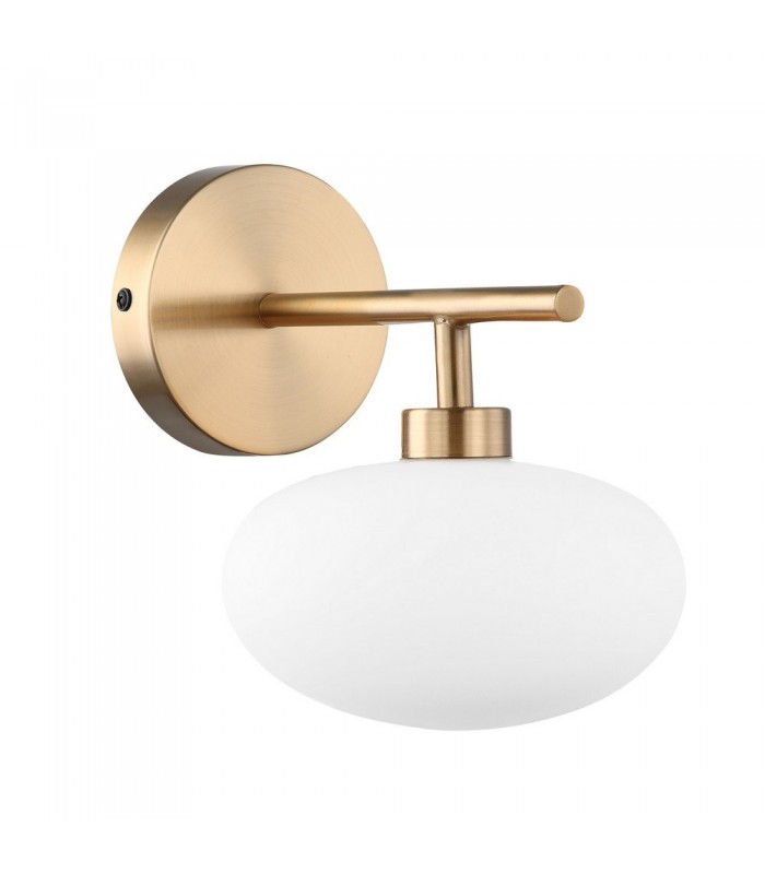 Modern Wall Lamp Brass 1 Light  with White Shade, G9 - 1