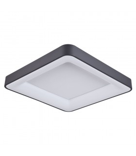 Modern LED Flush Ceiling Light Black, Warm White 3000K 2750lm Dimmable - 1