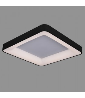 Modern LED Flush Ceiling Light Black, Warm White 3000K 2750lm Dimmable - 2