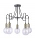 Modern Flush Ceiling Light Antique Bronze, Black 5 Light  with Glass Shade, E14 - 1