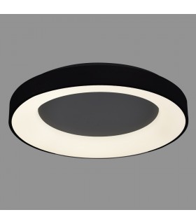 Modern LED Flush Ceiling Light Black, Warm White 3000K 2200lm - 2