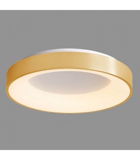 Modern LED Flush Ceiling Light Brushed Gold, Warm White 3000K 2750lm Dimmable - 2